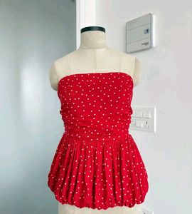 Red Polka Dot Top