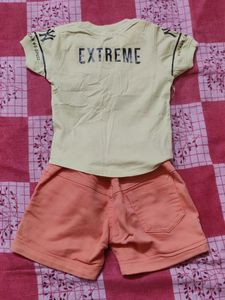 tshirt half denim pant set