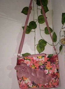 3 Handbags: black , sky blue, floral printed