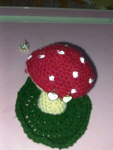 Mushroom Chrochet Jewellary Holder