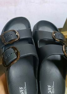 Stylish Black Buckle Slides
