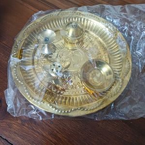 Golden colour Pooja Thali Set