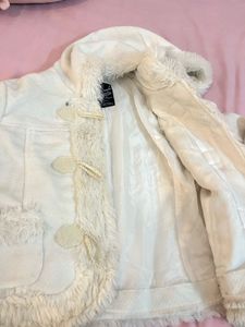 Fuzzy Trimmed Toggle Jacket