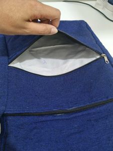 Blue Crossbody Cotton Bag