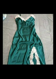 sea Green Lace Trim Slip Dress