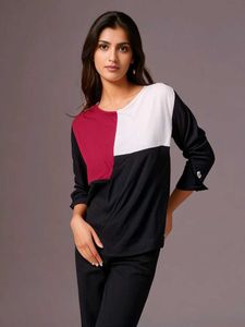 Juneberry Color Block Long Sleeve Top