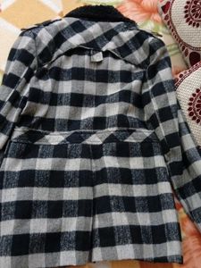 Designer Silver And Black Box Coat