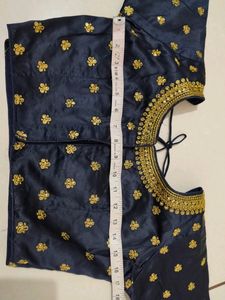 Navy Blue Beautiful Embroidery Design Blouse