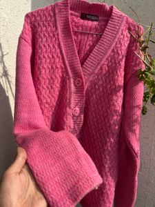 Pink Knit Cardigan