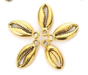 Gold Cowrie Shell Charm (5pcs)