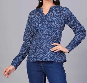 Blue Pure Cotton Turnic