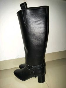 Knee Length Black Long Boots