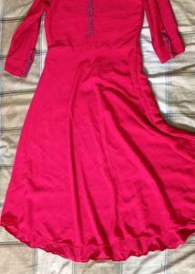 Bright Pink Dress with Sleeve Detail