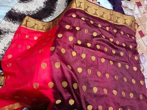 Red &amp; Gold Banarasi Saree
