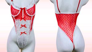 Red &amp; White Teddy Lingerie