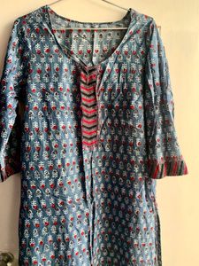 Blue Floral Print Dress