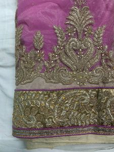 Two Colours Net Saree With Blouse