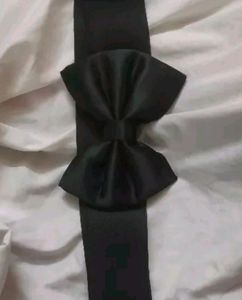 Black Bow Rubber Waist Belt