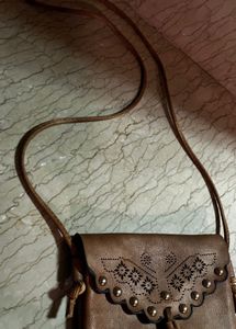 Brown Crossbody Bag with Tassel