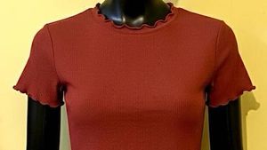 Rust Ribbed Crop Top