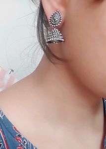 Silver Oxidized 2 Pairs Earrings Combo