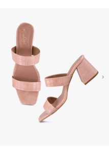 Eva Cupid Pink Croc Double Strap Sandals