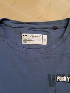 Men&#39;s Blue Strechable Tshirt