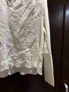White Embroidered Top