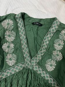 V Neck Flared Kurtha