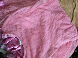 Elegant Pink Ethnic Gown With Duppata