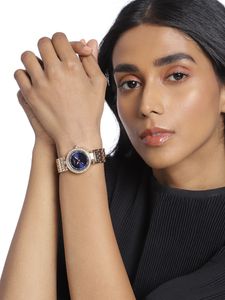 Rose Gold Blue Watch