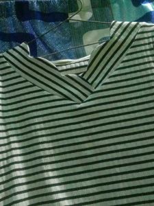 Striped Top with Unique Collar