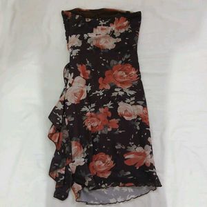 Floral Ruffle Mini Dress Bodycon