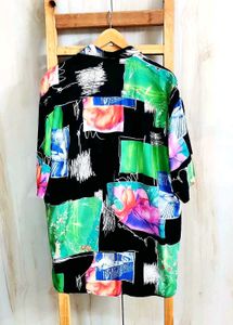 Green Printed Shirt Size-48