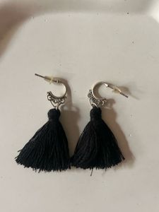 Black Thread Tassel Earring