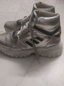 Silver High Top Sneakers