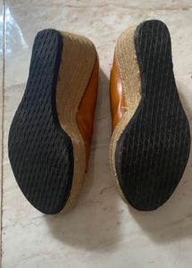 Michael Kors Tan Peep-Toe Wedges