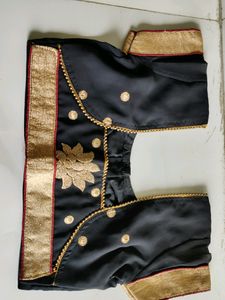 Black Golden Embroidered Saree With Blouse