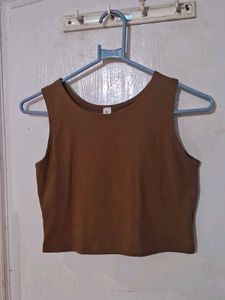 Brown Sleeveless Tank Top