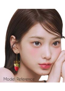 Strawberry Blooms Bow Dangle Earrings