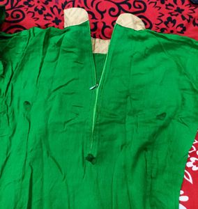 A-line Green Kurta Set