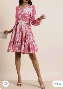 Floral Print Tiered Mini Dress