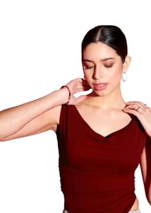 Maroon Sleeveless Top