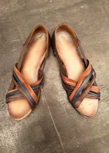 Crisscross Leather Flats