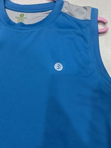 Blue Sleeveless Active T-Shirt