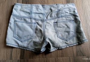 Denim High-Waisted Shorts