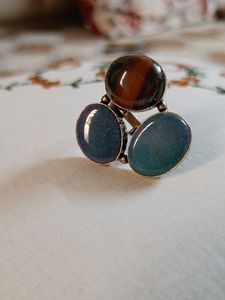3 Stone Onyx Ring