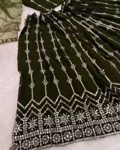 Gorgeous Green Embellished Lehenga Choli