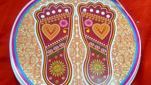 Lakshmi Feet Stickers Rangoli
