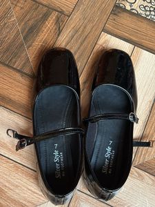 Silver Style Black Patent Mary Janes